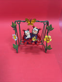 Vintage Animated Lady Bugs Working Swing Friends Metal Rod Figurine Trinket Deco