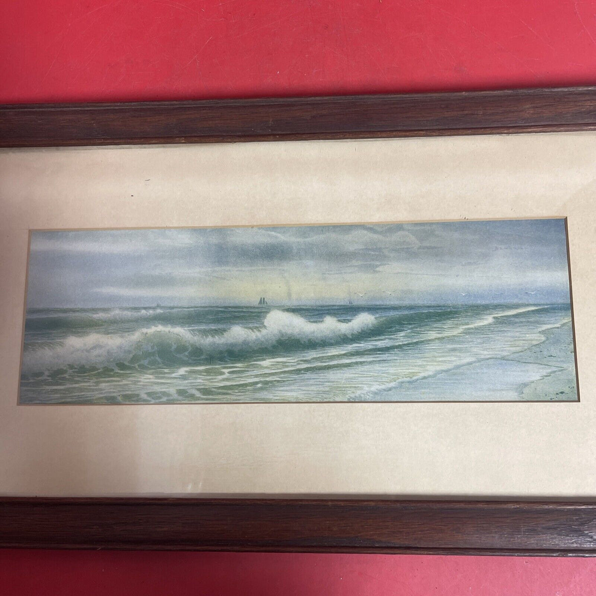 R. Atkinson Fox, Sail Boats Ocean Waves Framed Print 1908
