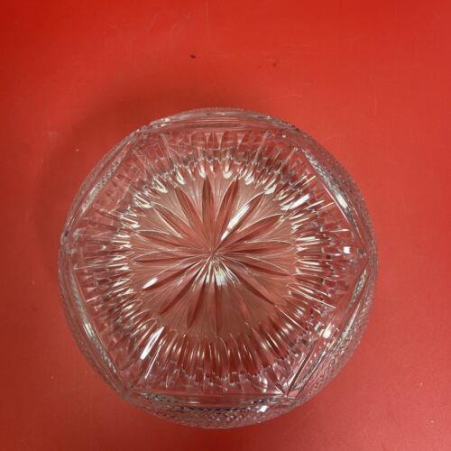 Vintage Crystal Sawtooth Edge Fan Serving Bowl