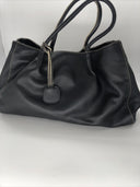 Jones New York Black Purse, Soft Leather, Tassle ,Medium Shoulder Bag