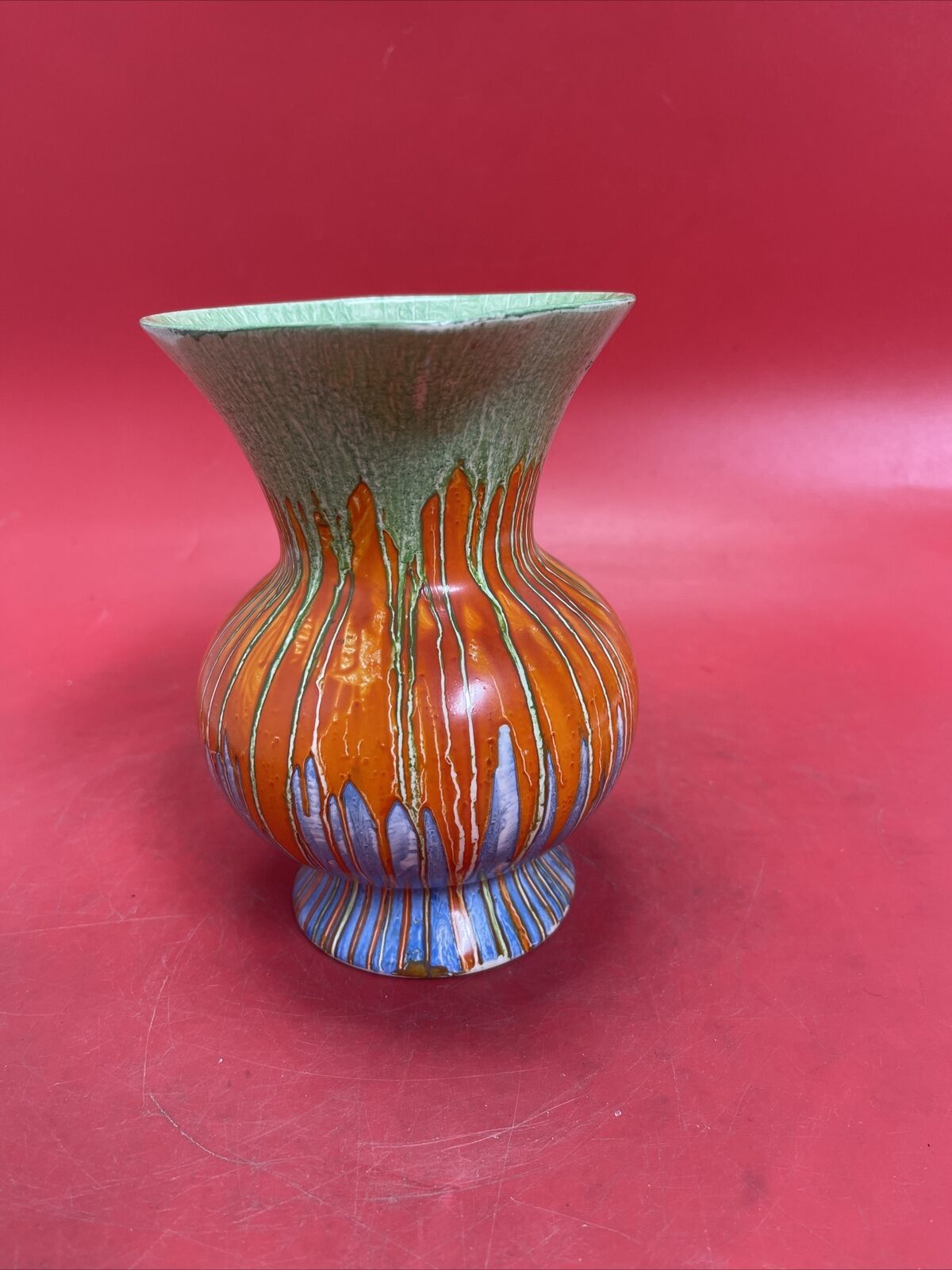 Art Deco Samford Ware 'Fantasy' orange and Green