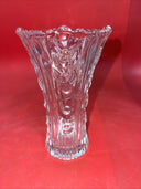 Vintage Italian Tall/Heavy Clear Glass Vase with Floral Embellishment Lot 2