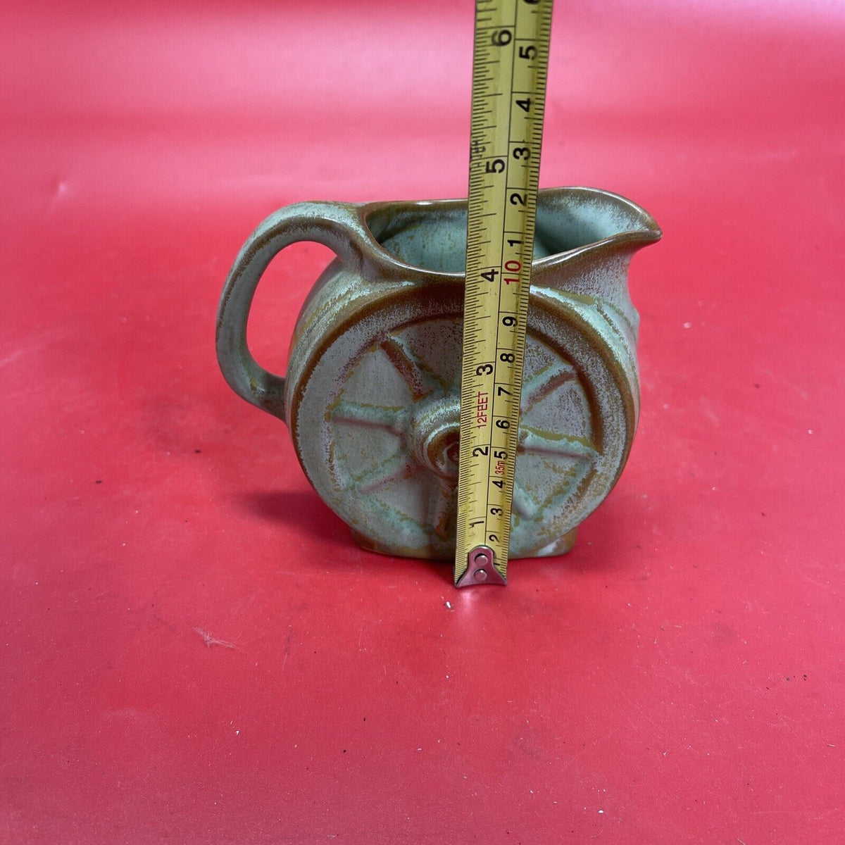 Frankoma pottery wagon wheel creamer & Toothpick Holder MCM Vintage Desert Sand 