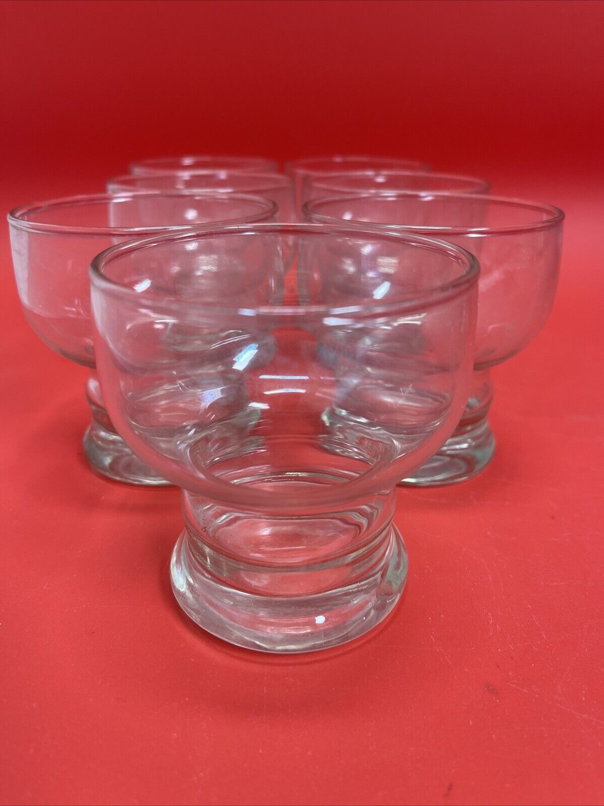 Vintage Clear Low Ball Old Fashion Rock Glasses~6oz. Set 7