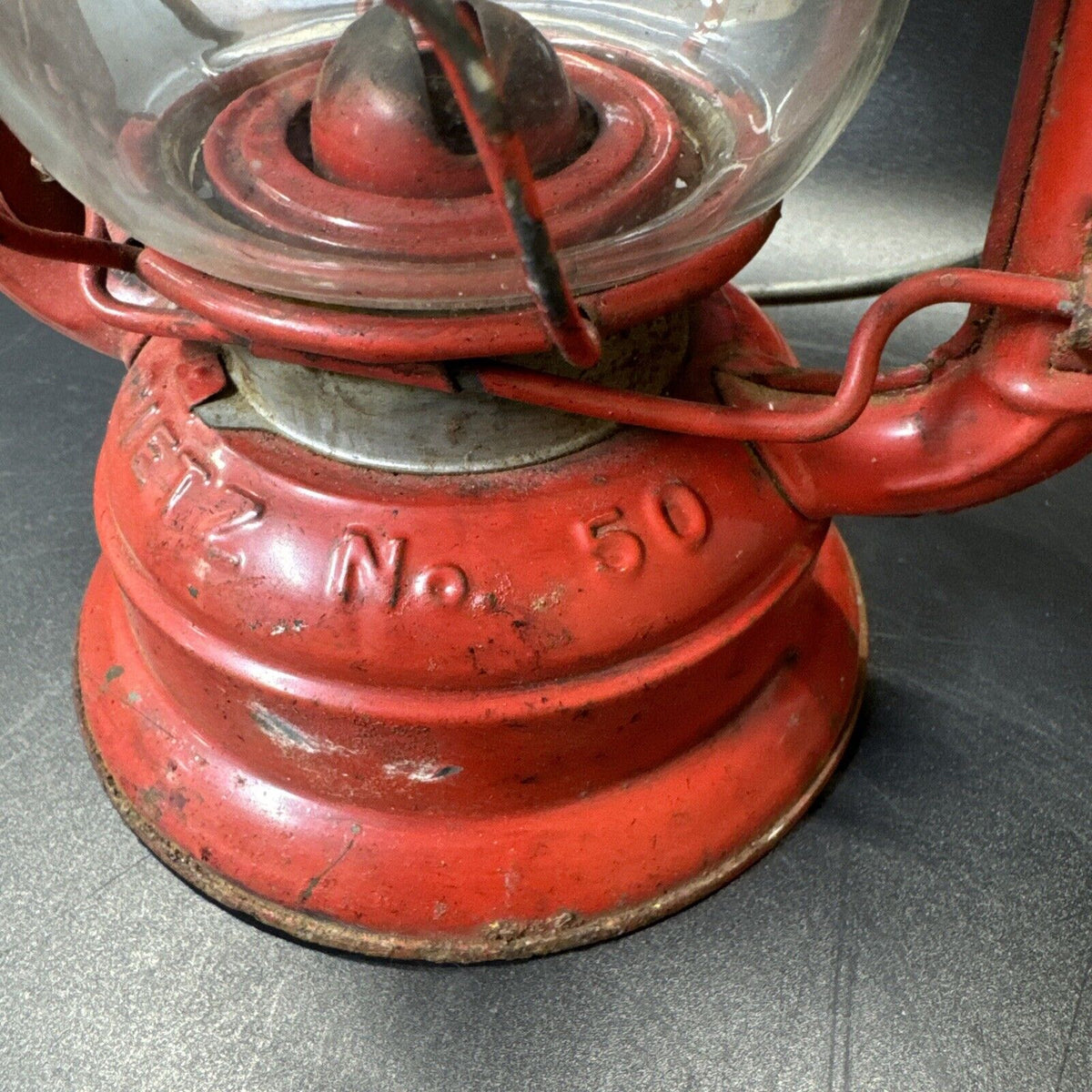 VINTAGE RED BODY DIETZ No.50 LANTERN WITH HANDLE/ Made In Hong Kong