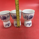 Blue Dresden Double Egg Cup 1957 Sphinx Import Cobalt Blue And White Lot 3