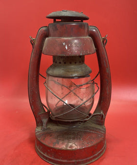 Vintage Red Elgin Oil Lantern Star Bottom Original No. 30 Glass Globe Wick USA