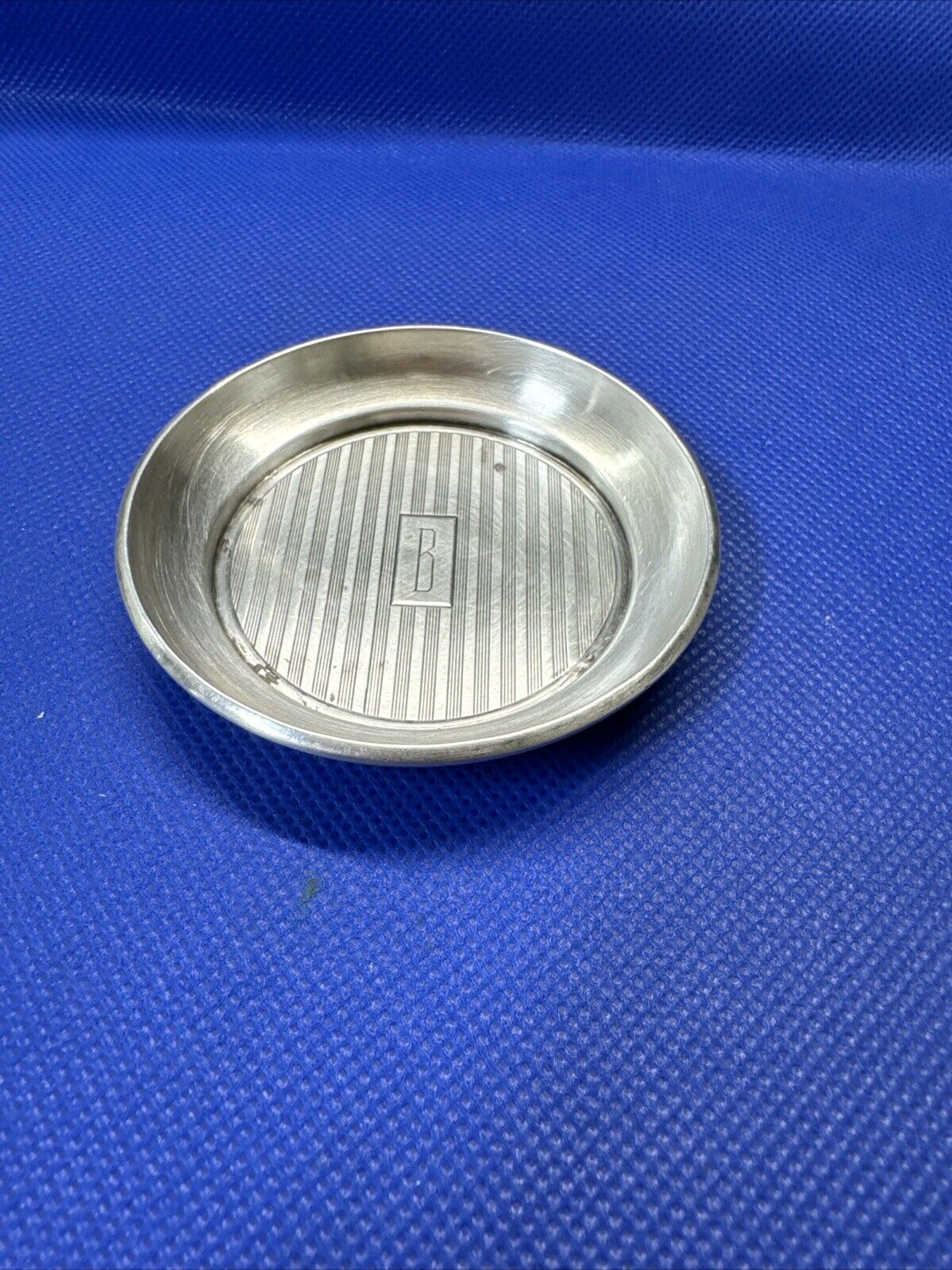 Sterling Silver Personal Ashtray Monogramed  "B”