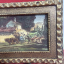 Framed Artini Engraving Hand Etched Painting 17x9.5" Spanish Bodega Old Town