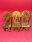 Victorian ANTIQUE CHAIR LOT Wood Dollhouse Furniture Dining Room 1930s