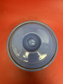 Vintage Blue Glazed Stoneware CASSEROLE + LID Serving Bowl Crock 8" Dia.