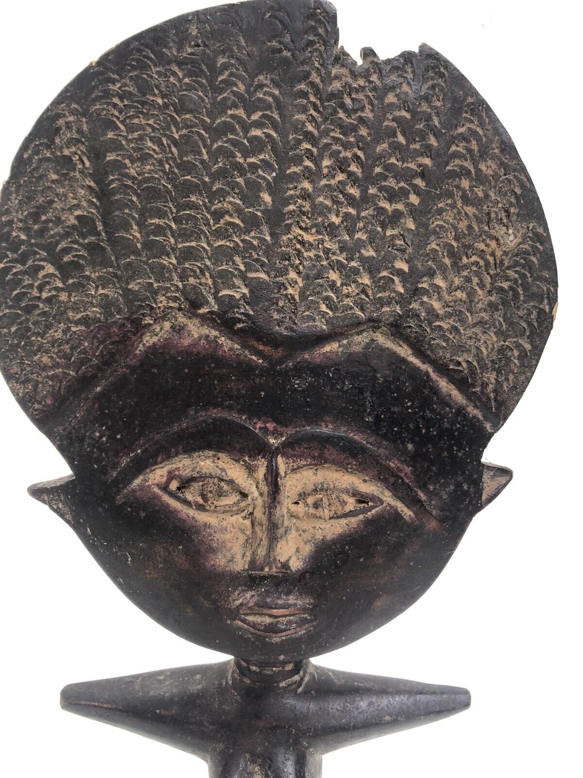 Vintage African Hand Carved Woman Statue.  Possibly Ghanaian.