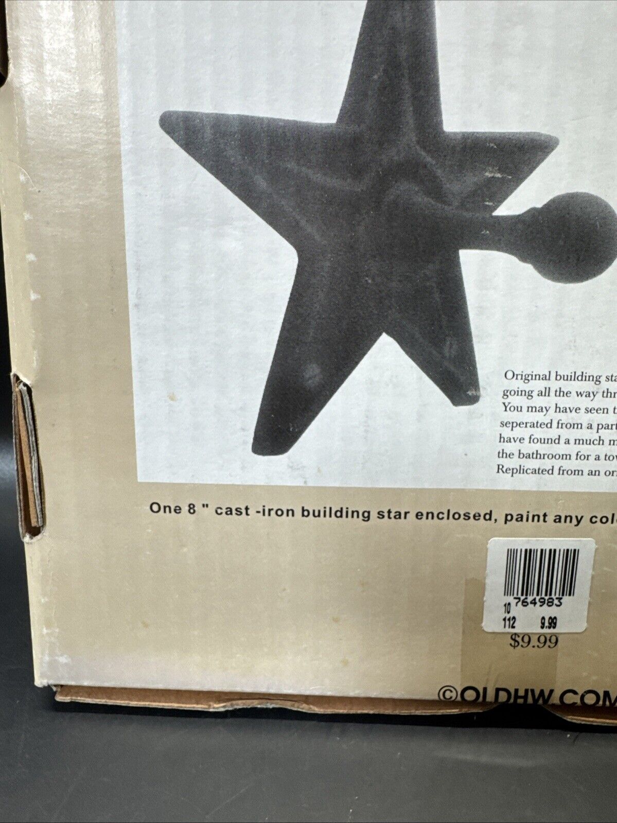 Vintage Building Cast Iron STAR 8in/ The Box Is Damage