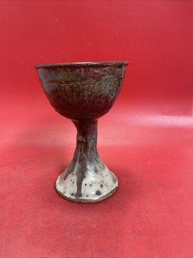 Hand Thrown Art Pottery Chalice 7 3/4in