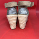 Universal Thread Brown Suede Espadrille Wedges Size 9 4 Inch Heel Open Toe