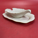 Lenox Wildwood 10" Oval Tray Dish Embossed Scalloped & Dove Bird Candy Keychain