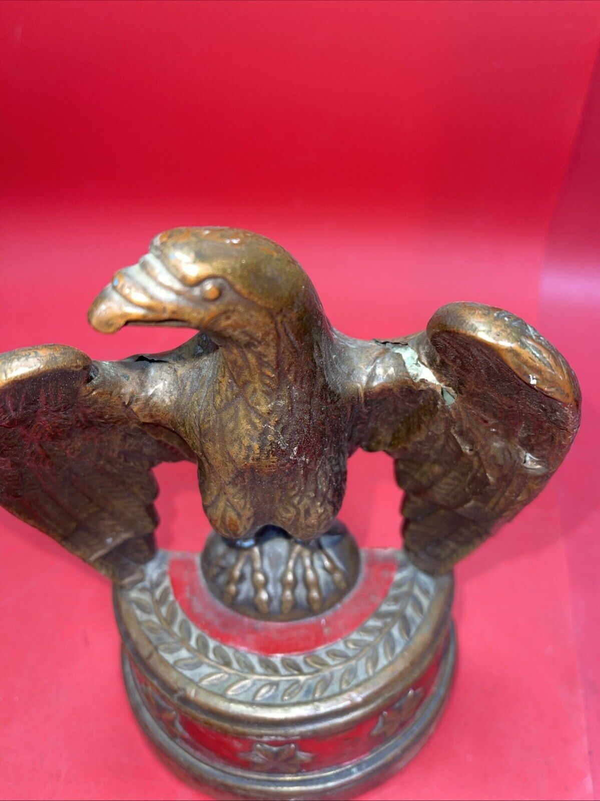Pair of Patriotic JFK Reproduction Bronze Eagle Bookends (Damage)