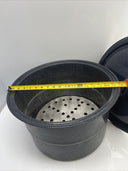 Cookware Vintage Canning Stock Pot Black Speckled XL w/ Wire Rack *