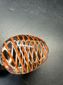 Contemporary White and Orange Core Spiral Marble On The Stand