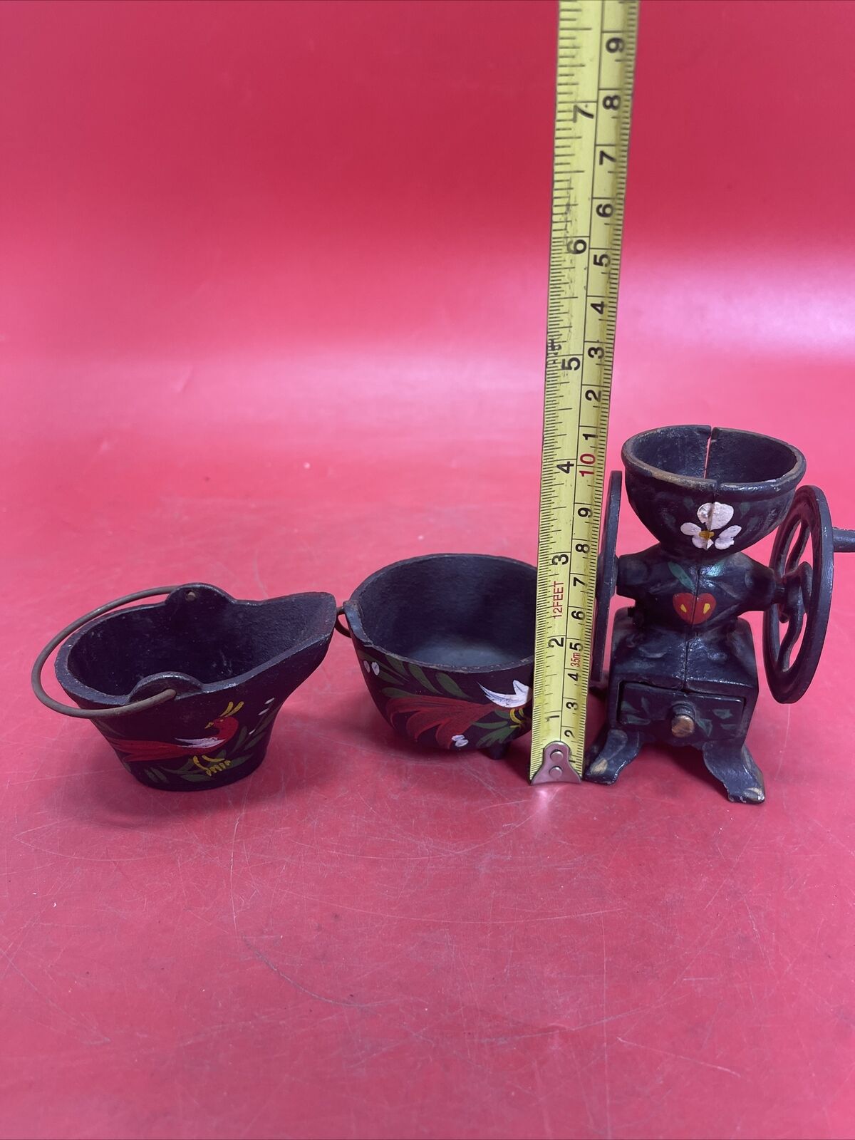 Vintage John Wright Cast Iron Mini Coal Bucket Coffee Cauldron Lot 3