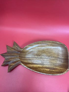 Vintage Wooden Pineapple Bowl  Hand Carved Fruit Home Decor