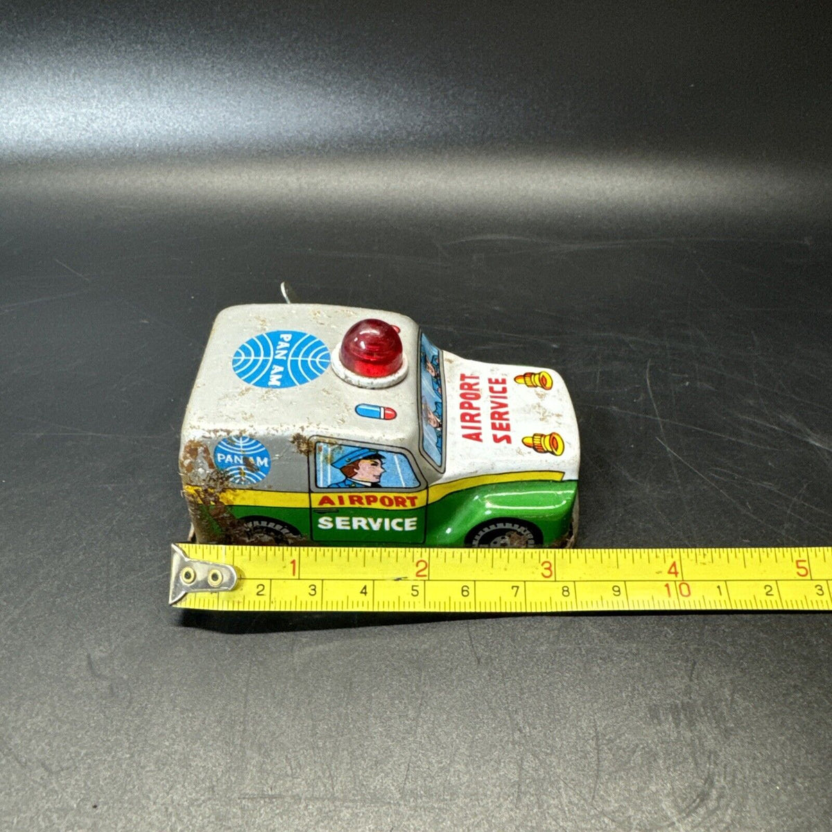 Vintage AIRPORT SERVICE Tin Windup Pan American/ Japan Toy