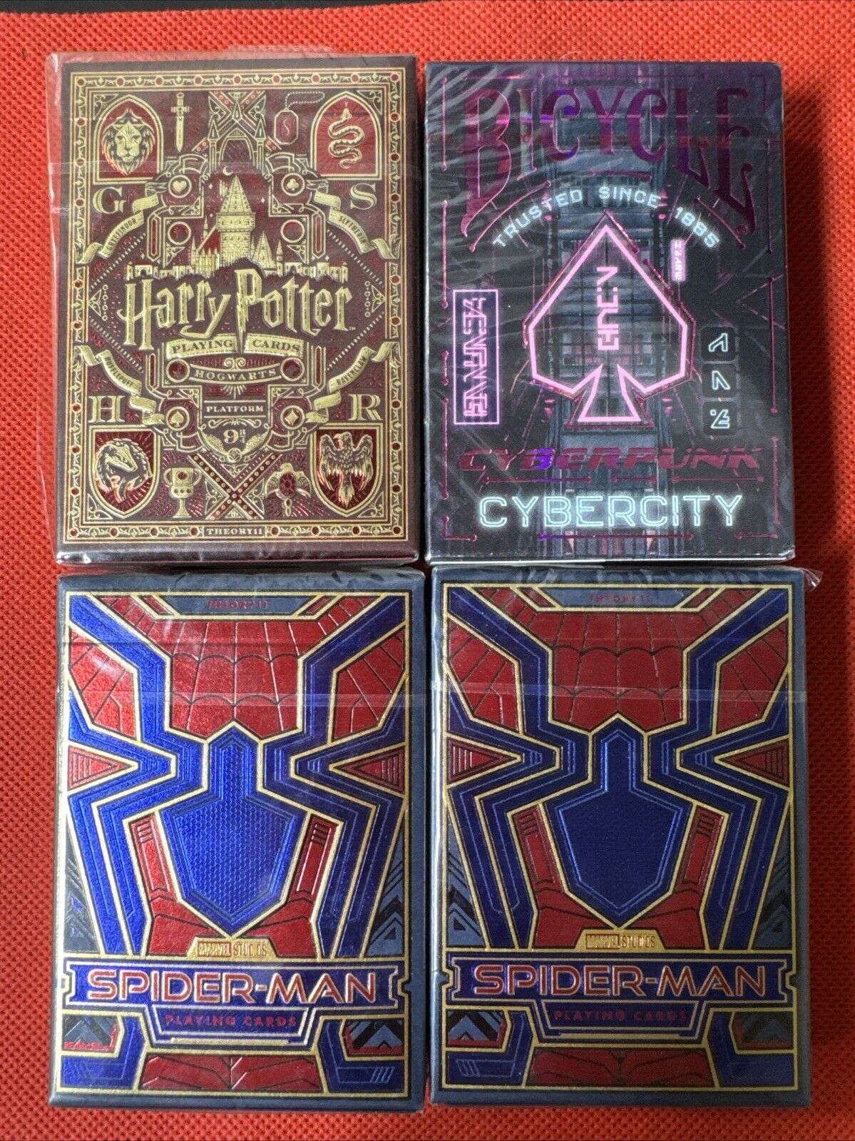 Theory 11 Playing Cards (Harry Potter,Spider-Man) And Bicycle/ Lot Of 4, *4
