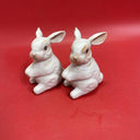 Pair of Royal Crown Bunny Rabbit Figurines Signed J Byron