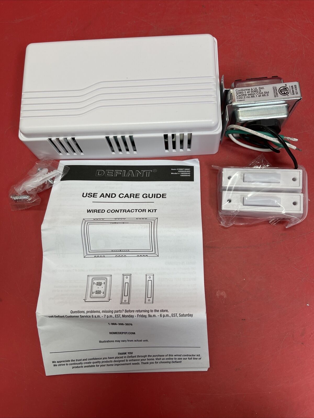 Defiant Wired Contractor Doorbell Kit with 2 Wired Push Buttons, White