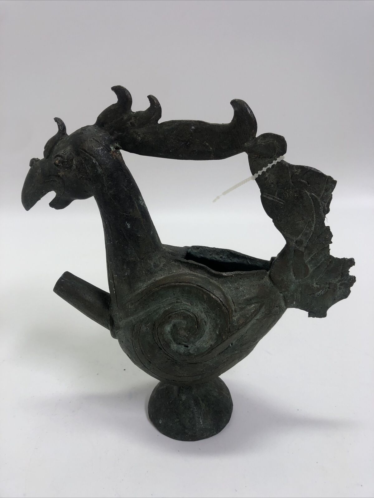 Ancient China Bronze Ware Dynasty Phoenix Bird Zun Wine Vessel Tea Pot