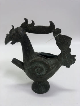 Ancient China Bronze Ware Dynasty Phoenix Bird Zun Wine Vessel Tea Pot