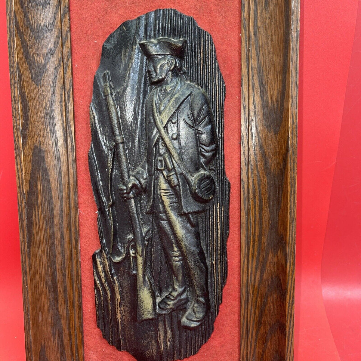Vintage Revolutionary War Colonial Soldier and Eagle Wall Plaque