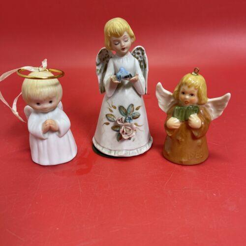 Vintage ceramic angel bell set 3