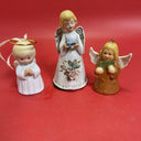 Vintage ceramic angel bell set 3