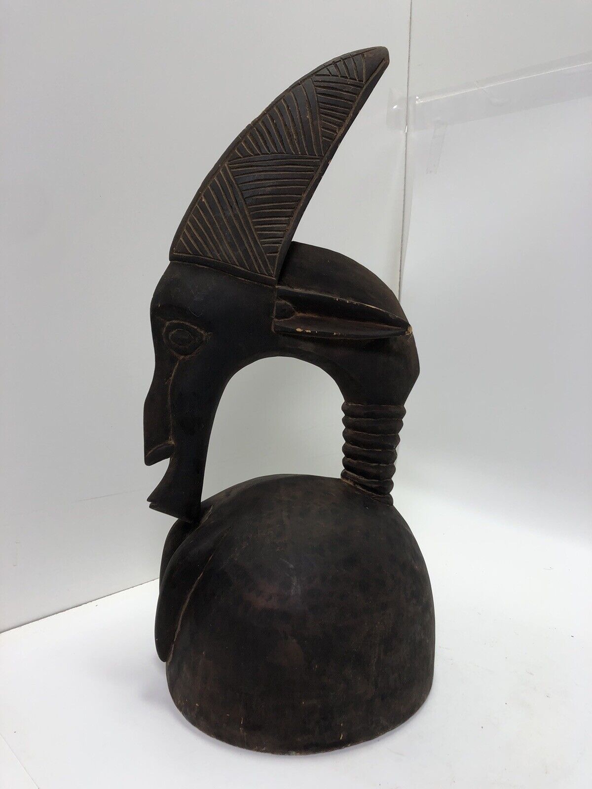 Lg Bamana Male Antelope Chiwara Helmet From Mali, Africa