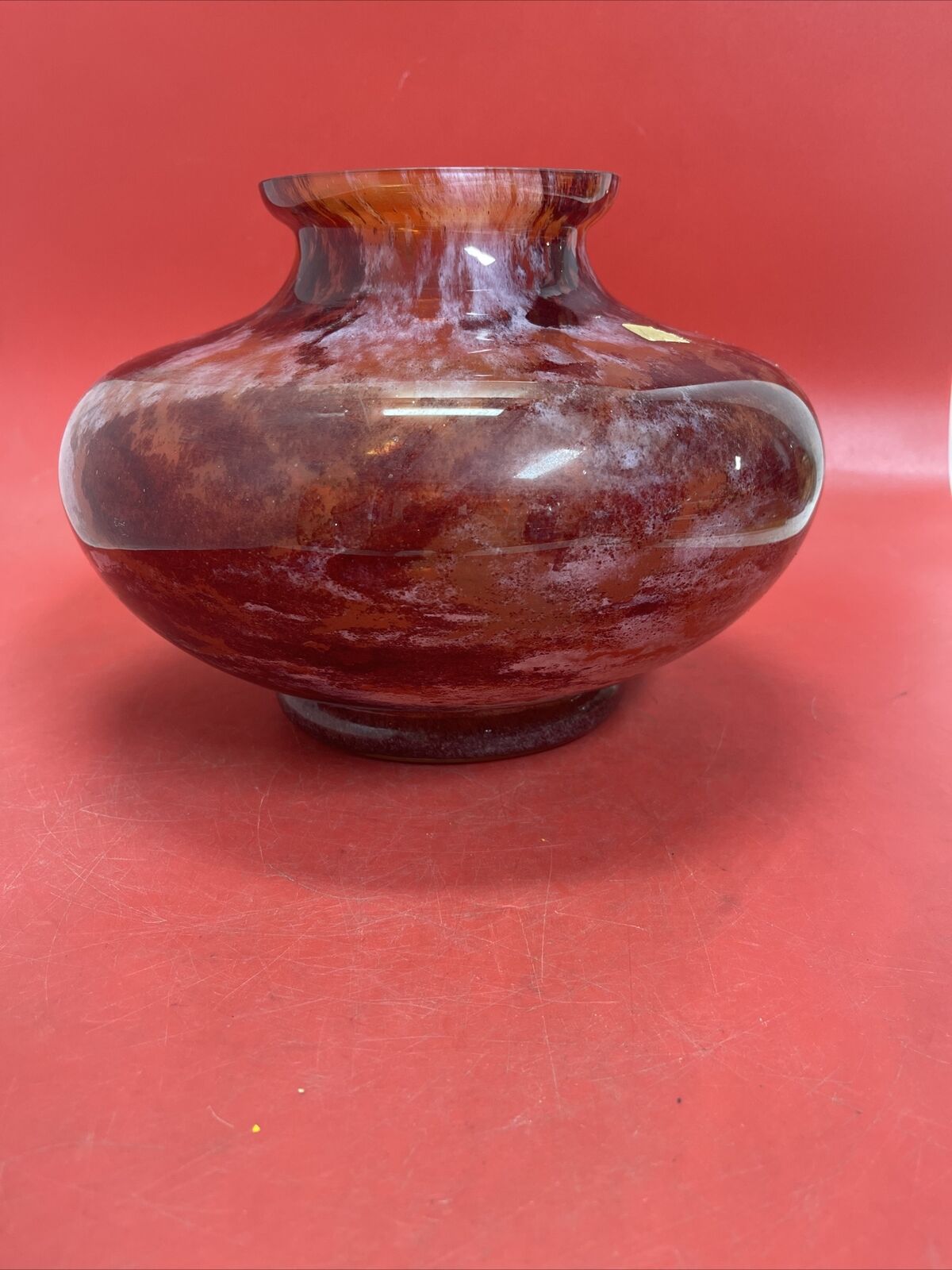 VINTAGE Blown Glass VASE ~8.5x 8.5”