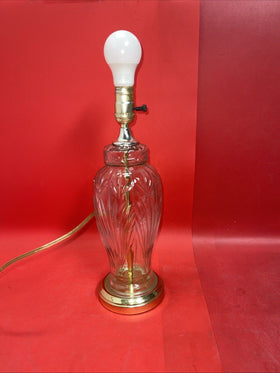 Vintage Lamp Excelsior Lead Crystal Brass Art Deco 16 Inches Bulb Included