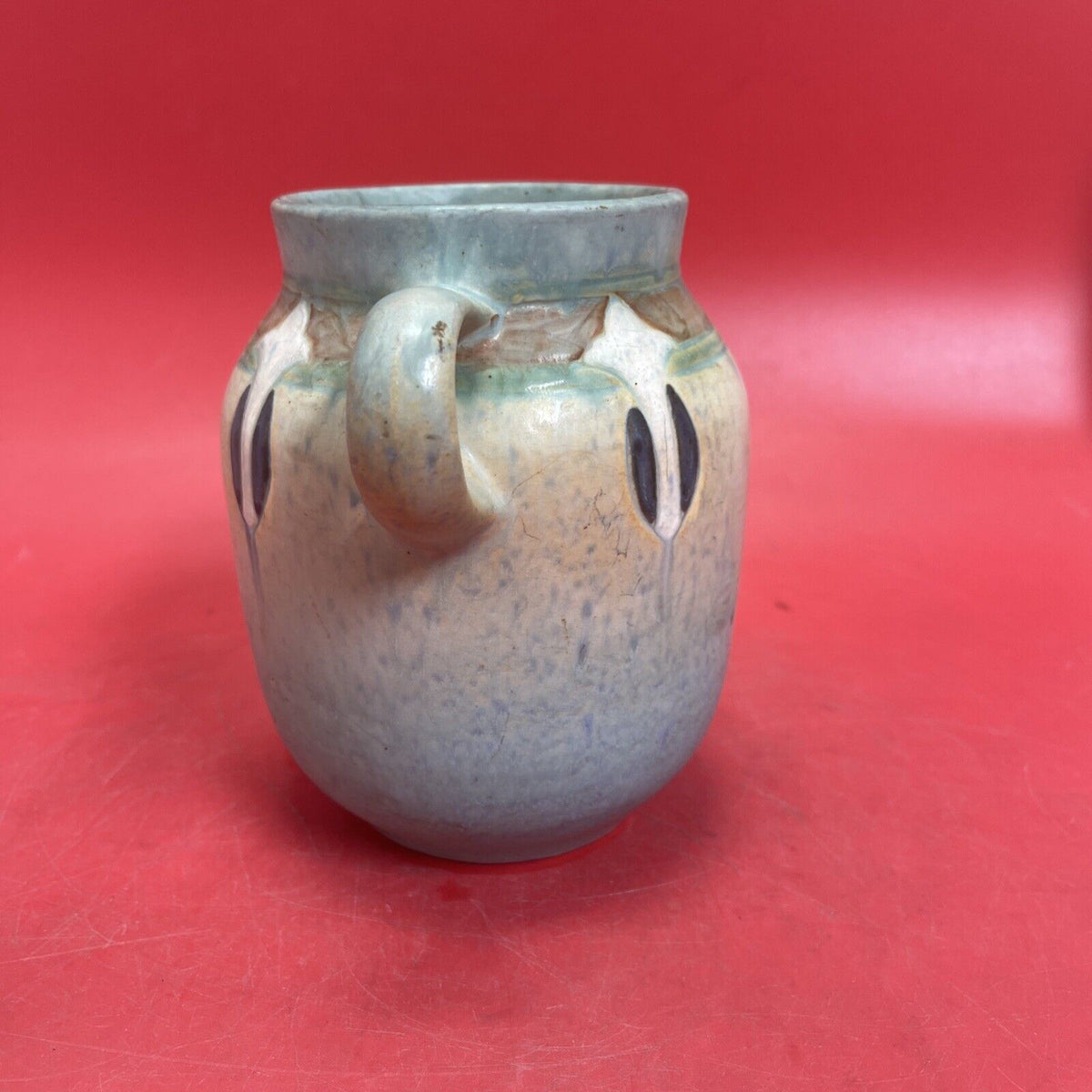 Roseville Pottery '' Montacello '' Aqua Color Vase, Shape no 560-6, In 1931