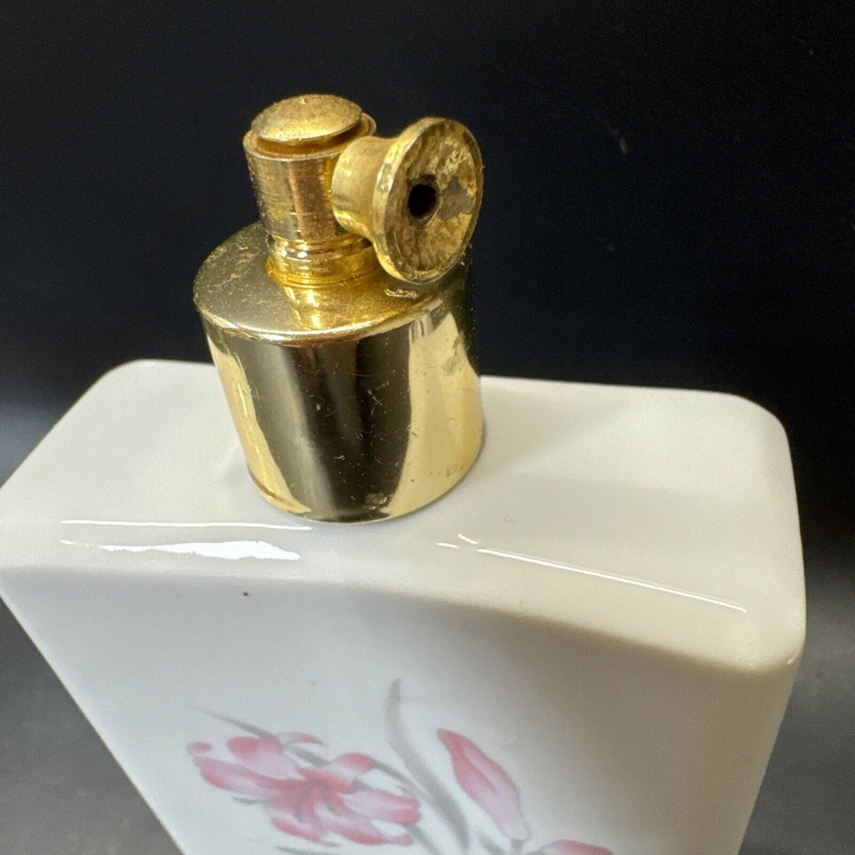 Vintage Perfume Atomizer Bottles Floral Design/ Lot Of 3