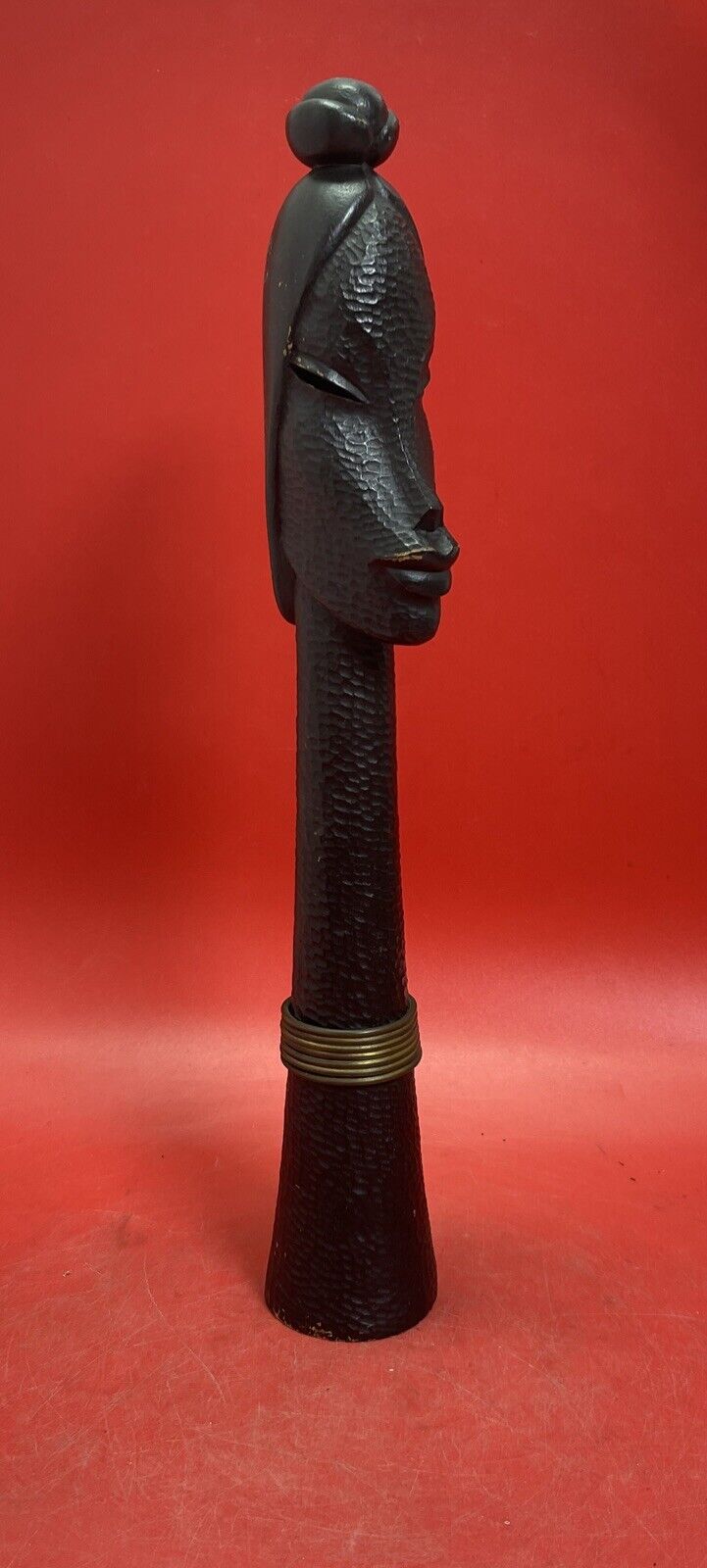 Vintage Antique African fertility statue wood carving figure 18.5” Tall