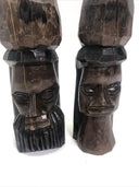 Vintage Tiki Totems From Jamaica Wooden Statue Man Woman Carved wood
