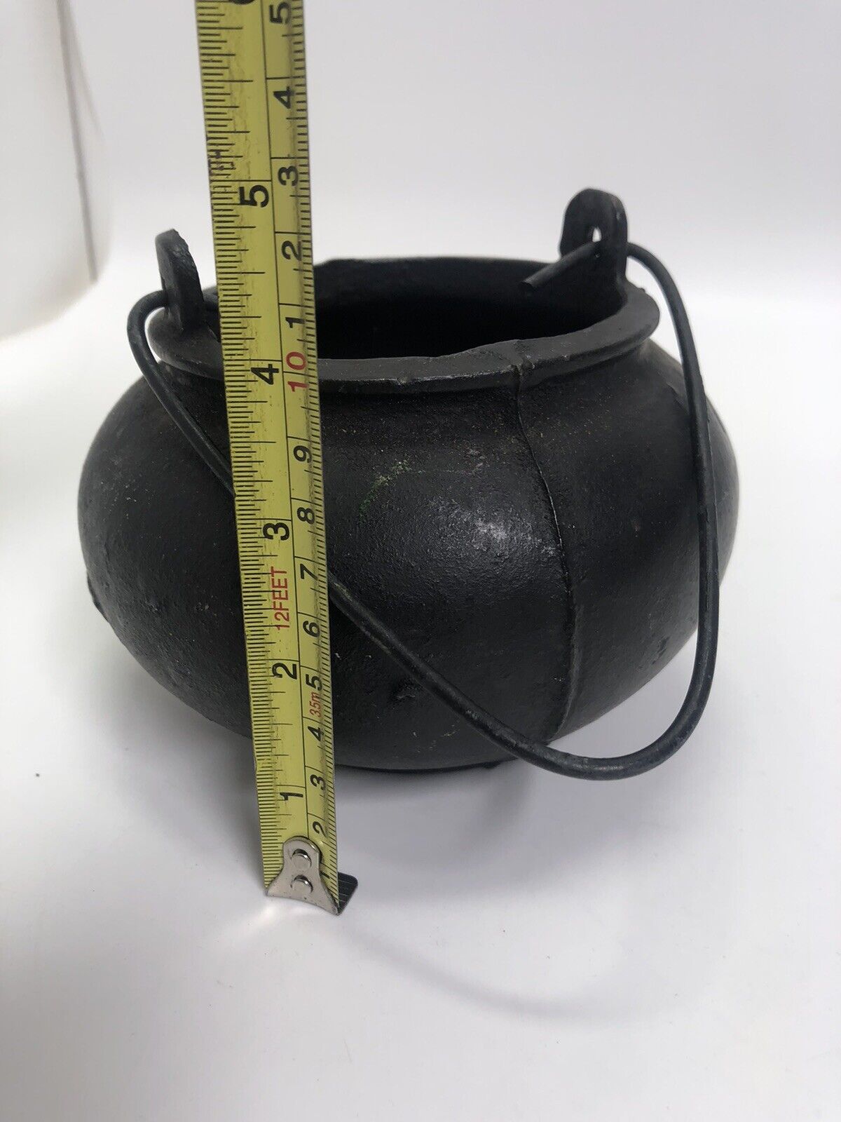 ANTIQUE HAND HAMMERED COPPER KETTLE APPLE BUTTER POT CAULDRON IRON HANDLE HEAVY