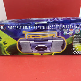 Coby CX-244 Portable Cassette Stereo Player Boombox, Light Use,W Box Vintage 90s