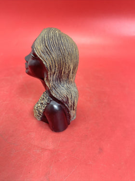 Vintage Signed Frank Schirman 1967 Exotic Black Coral Hawaiian Woman-Laya