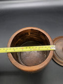 Vintage Multi Wood Mosaic Hand Turned Bowl Vase Segmented