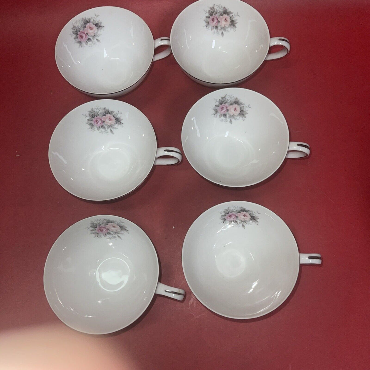 Harmony House Fine China Rosebud Pattern Japan Lot 6 Tea Cup & 6 Saucer
