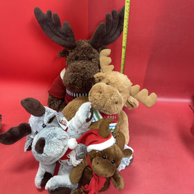 Vintage Reindeer Christmas Plush Lot 4