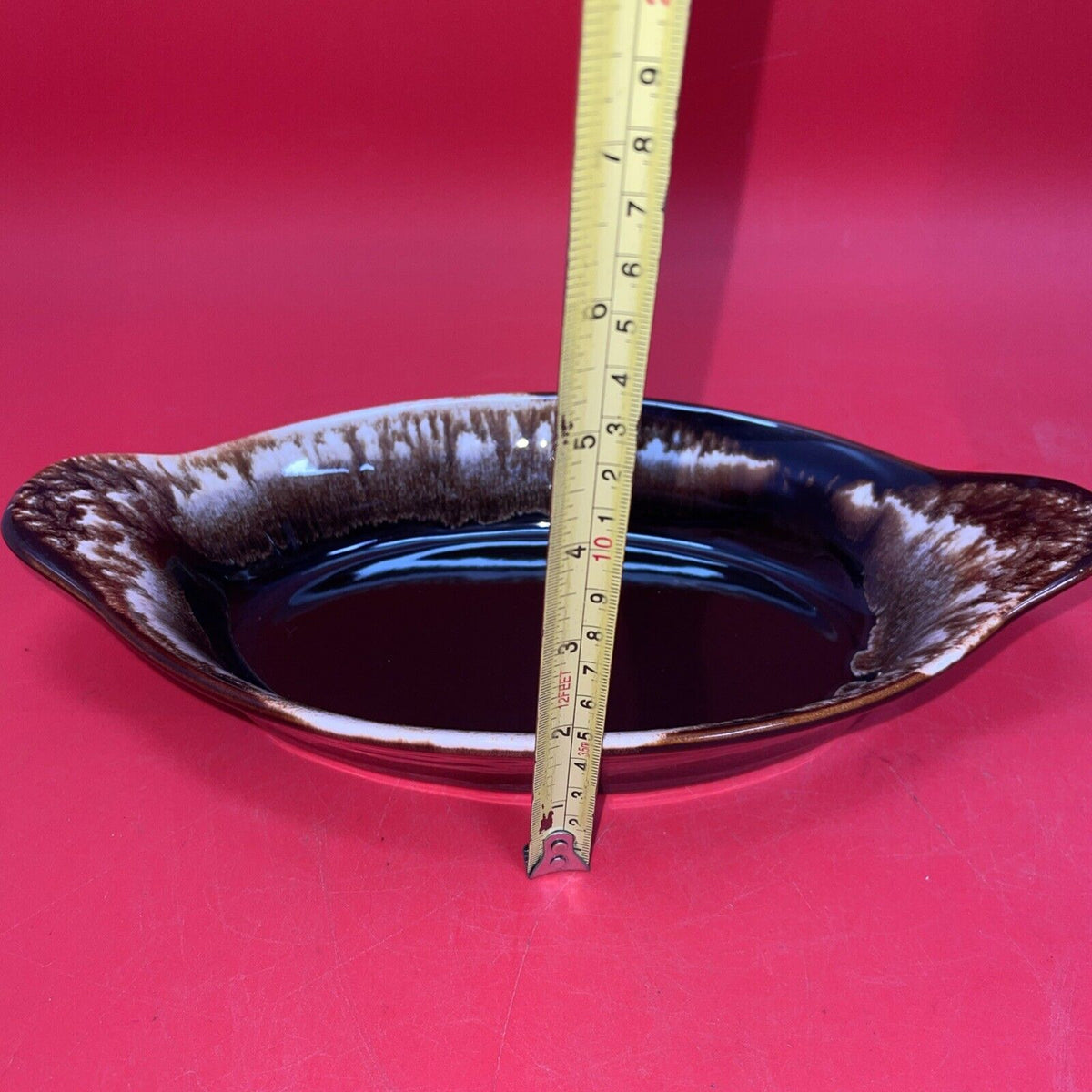 Vintage Set Of 3 Pfaltzgraff Brown Drip Glaze Au Gratin Dishes