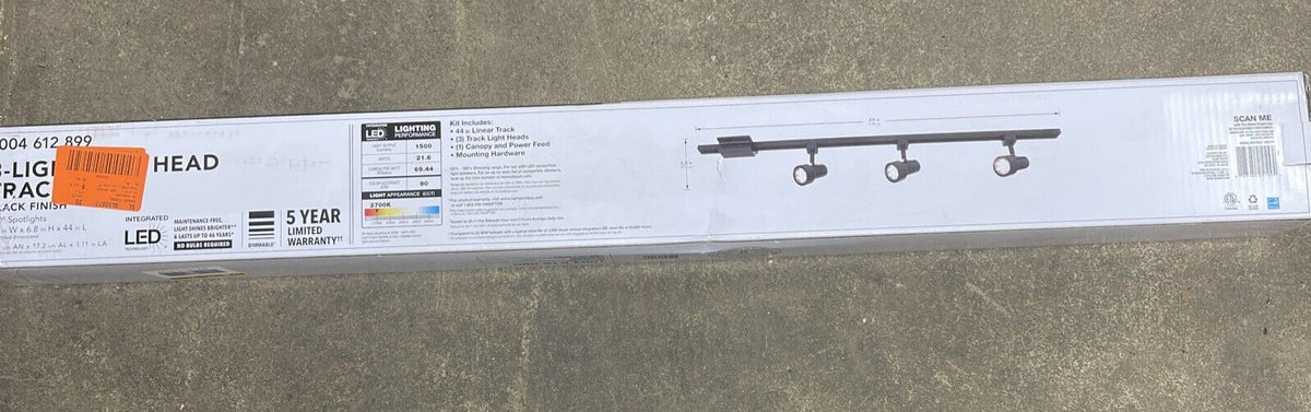 Hampton Bay Mini Head Rack Track Kit 44" Black Integrated LED 1004 612 899
