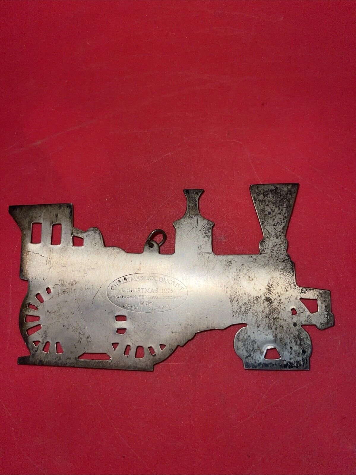 Gorham Sterling Silver American Heritage 1975 Christmas Locomotive  Ornament